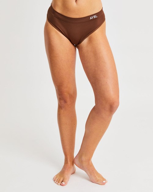 AYBL Seamless Hipsters Brązowe | 425697-FRZ