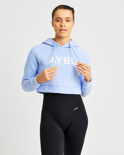 AYBL Staple Crop Hoodie Niebieskie | 217598-FOK