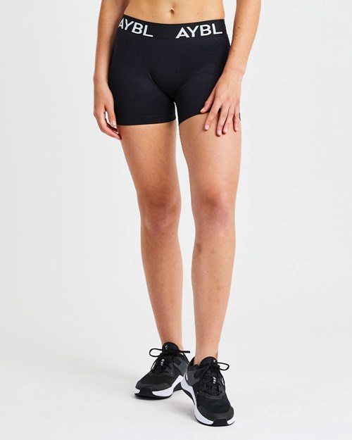 AYBL Staple Seamless Low Rise Shorts Czarne | 347086-LZG