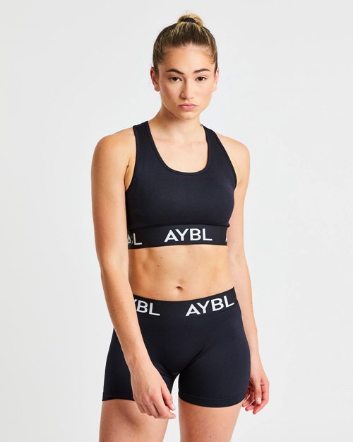 AYBL Staple Seamless Sports Bra Czarne | 578124-EGZ