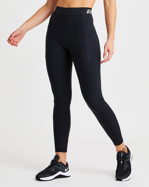 AYBL Treningowe Leggings Czarne | 950238-JXK