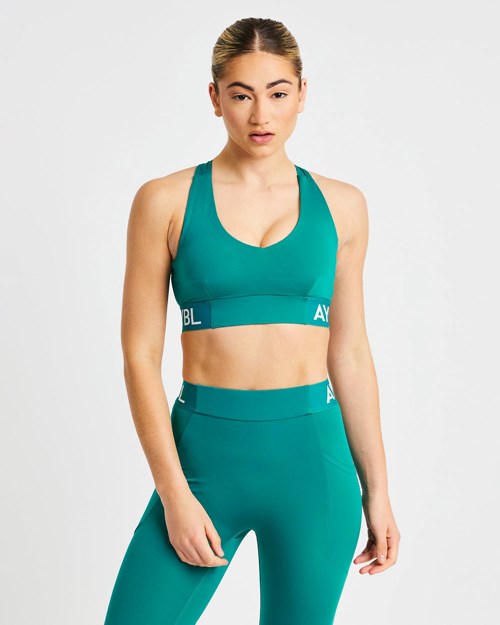 AYBL Treningowe Sports Bra Teal | 357286-TZE