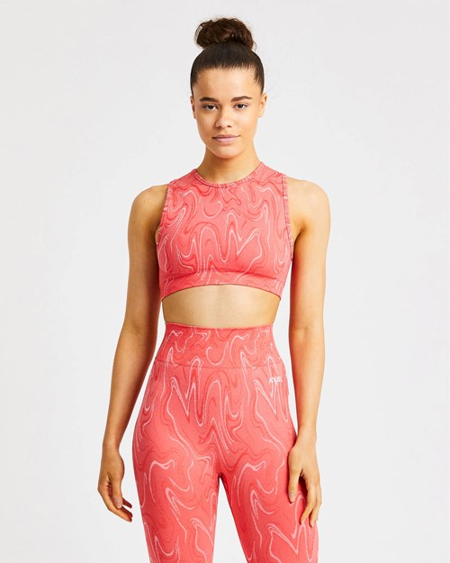 AYBL Velocity Seamless Crop Vest Koralowe | 701263-YOX