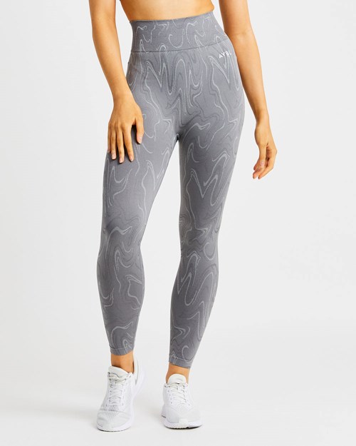 AYBL Velocity Seamless Leggings Szare | 079845-OWJ