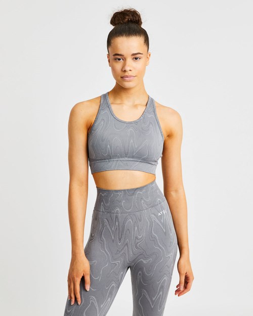 AYBL Velocity Seamless Sports Bra Szare | 807124-CNJ