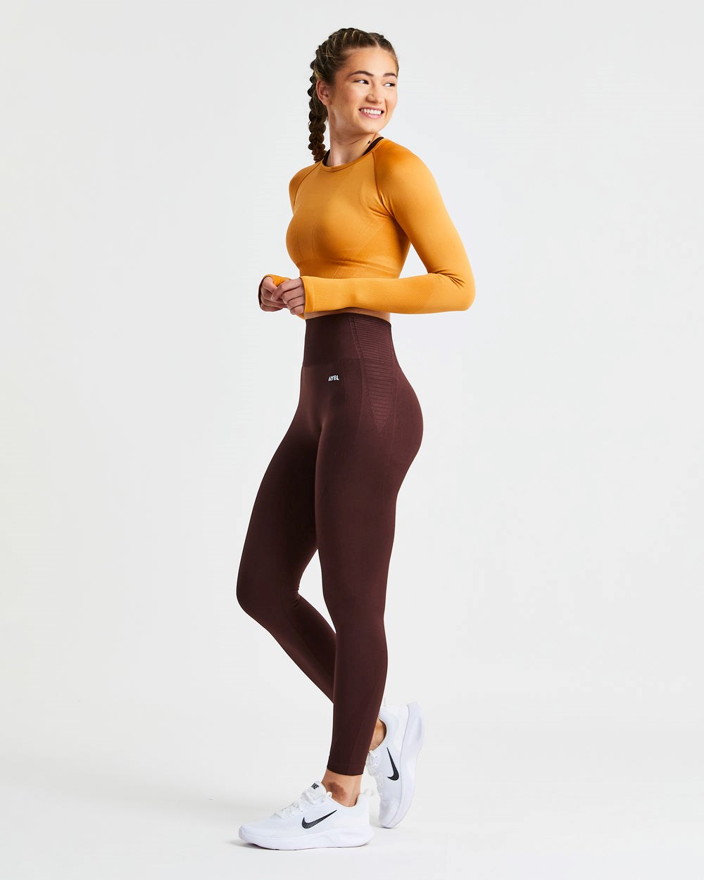 AYBL Balance V2 Seamless Leggings Czekolada Brązowe | 814369-TAL