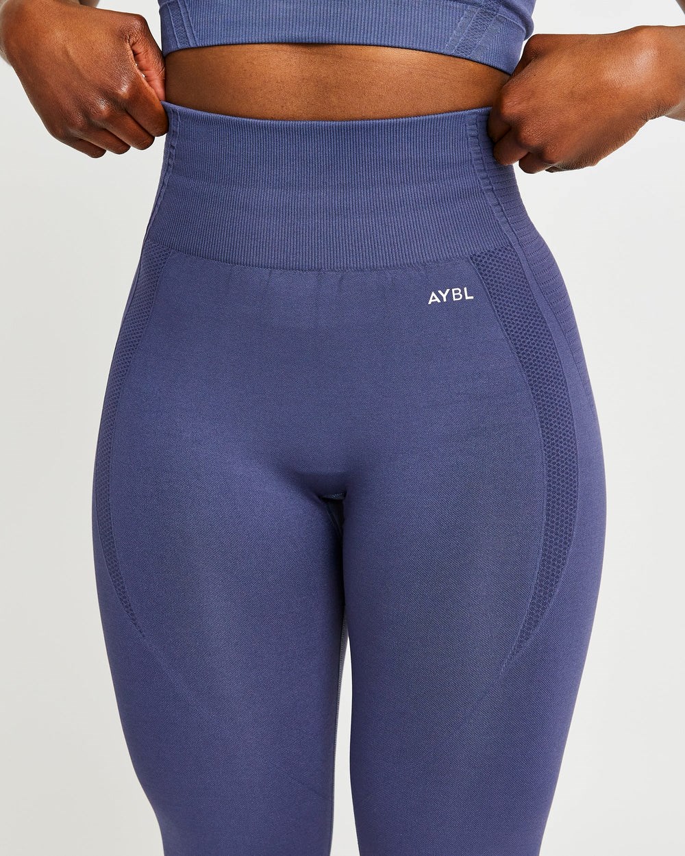 AYBL Balance V2 Seamless Leggings Granatowe Niebieskie | 082197-TXK