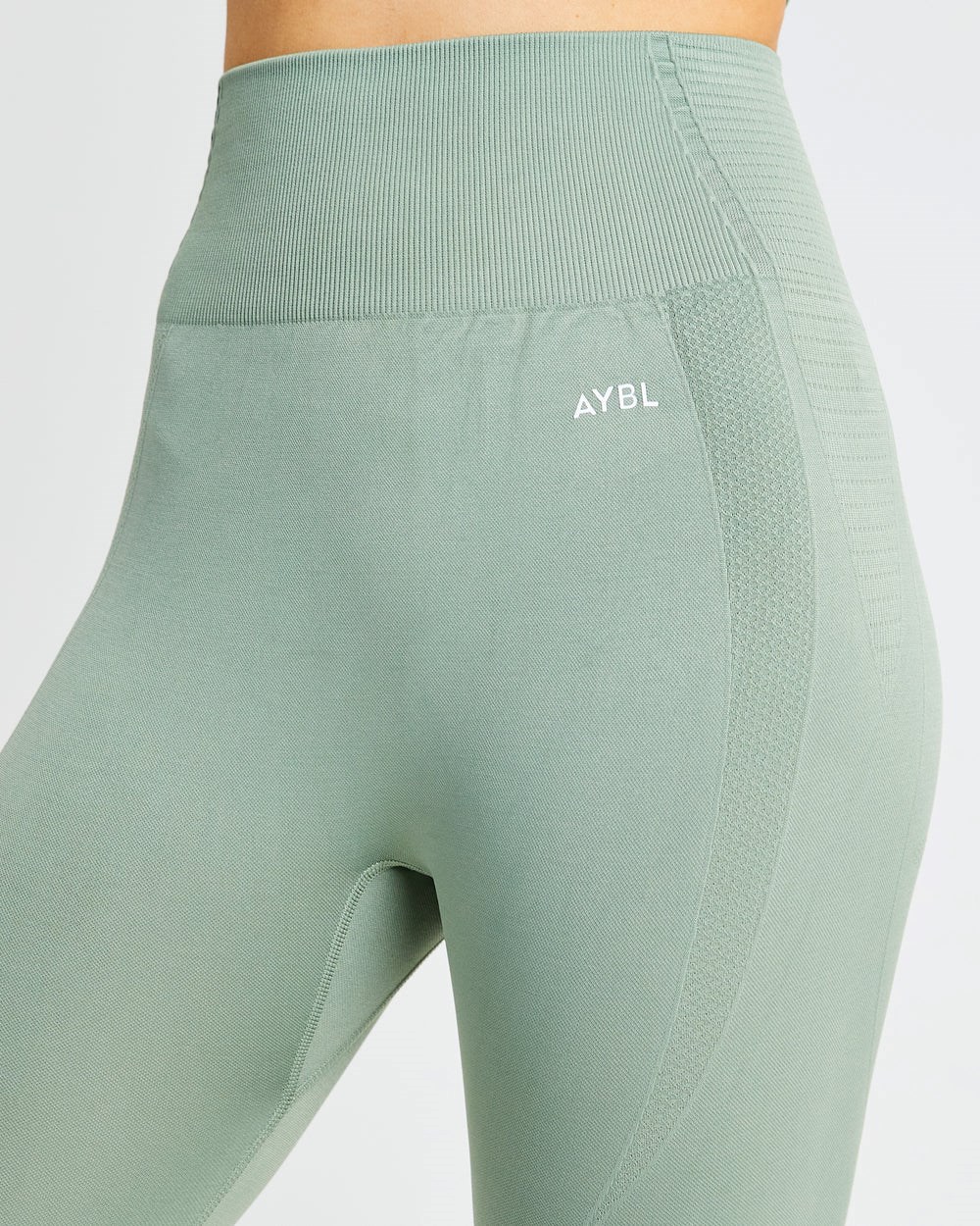 AYBL Balance V2 Seamless Leggings Oliwkowe Zielone | 324706-JCY