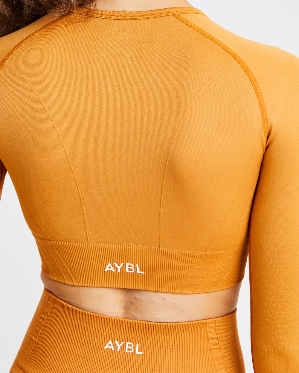 AYBL Balance V2 Seamless Long Sleeve Crop Top Pomarańczowe | 237109-ELB