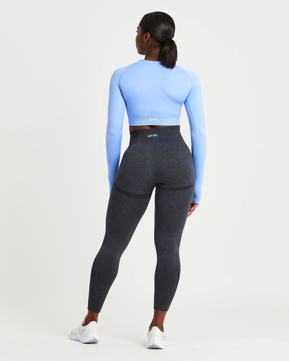 AYBL Balance V2 Seamless Long Sleeve Crop Top Niebieskie | 259384-HBG