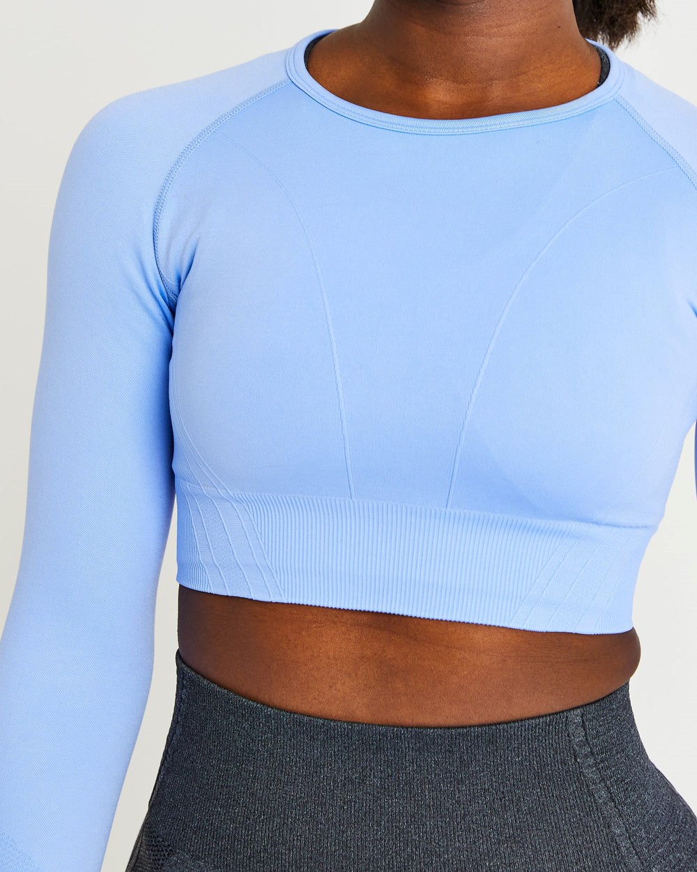 AYBL Balance V2 Seamless Long Sleeve Crop Top Niebieskie | 259384-HBG