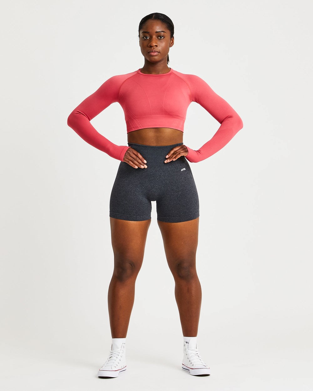 AYBL Balance V2 Seamless Long Sleeve Crop Top Różowe | 294756-AIS