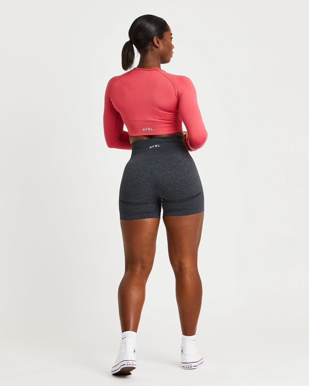 AYBL Balance V2 Seamless Long Sleeve Crop Top Różowe | 294756-AIS