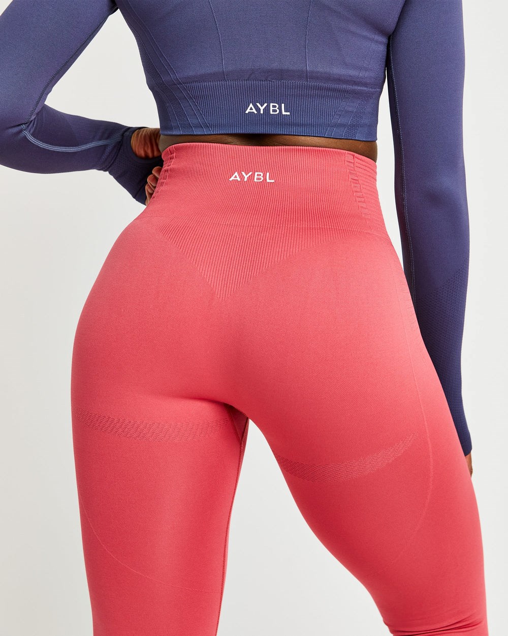 AYBL Balance V2 Seamless Long Sleeve Crop Top Granatowe Niebieskie | 456028-PKJ