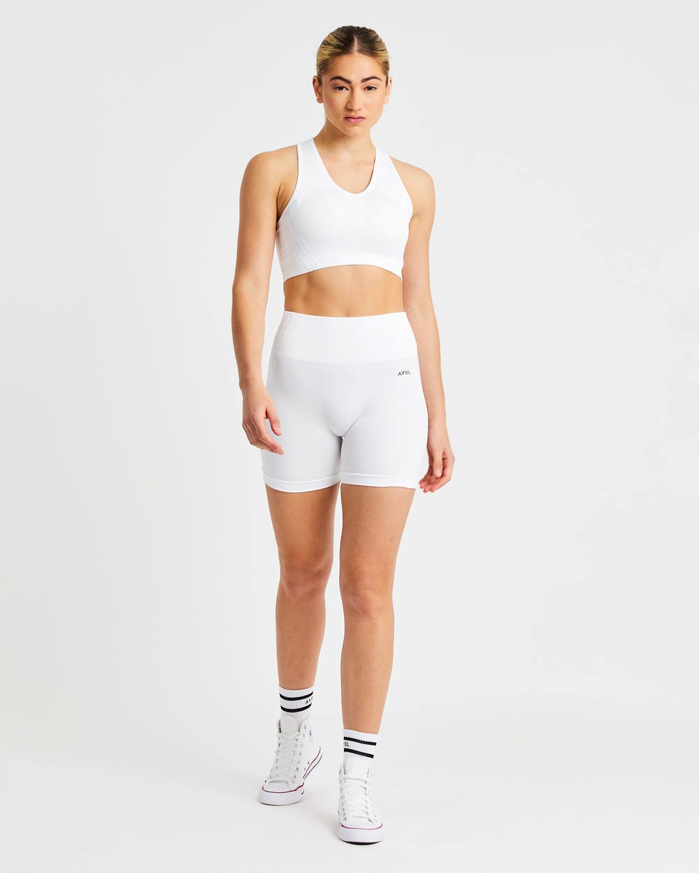 AYBL Balance V2 Seamless Shorts Białe | 876159-OHT