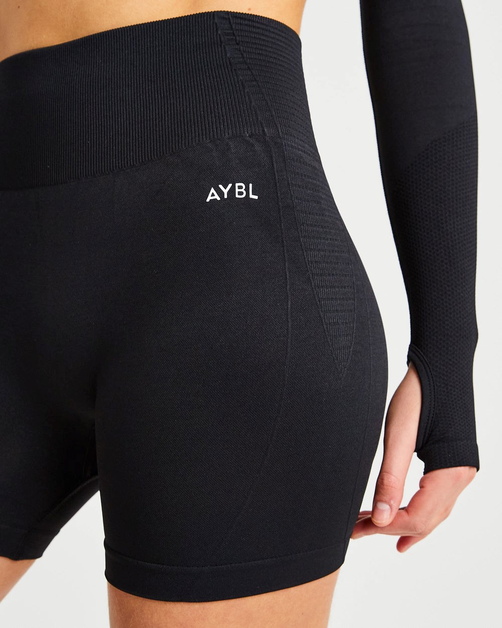 AYBL Balance V2 Seamless Shorts Czarne | 390687-YBE