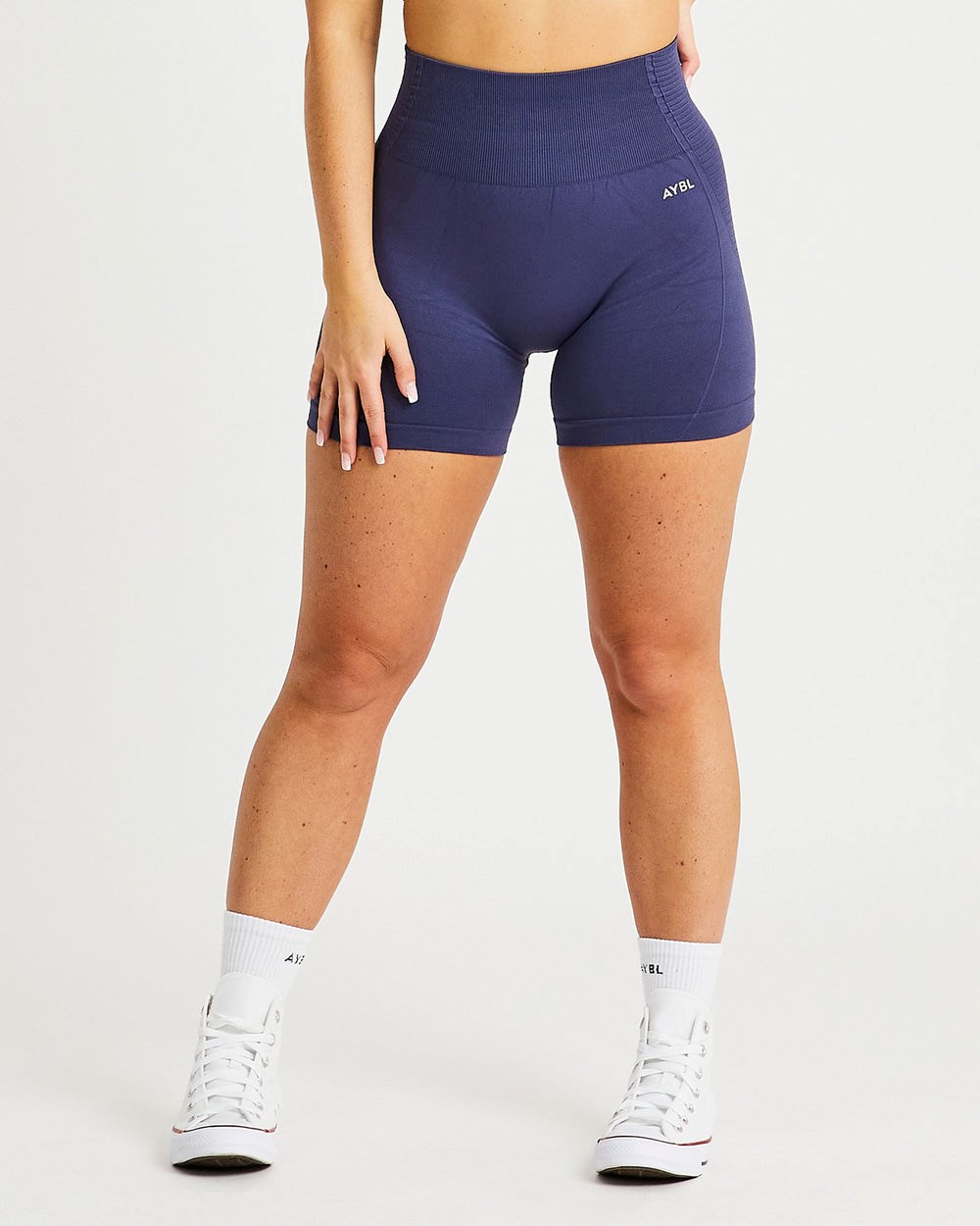 AYBL Balance V2 Seamless Shorts Granatowe Niebieskie | 365291-YOL