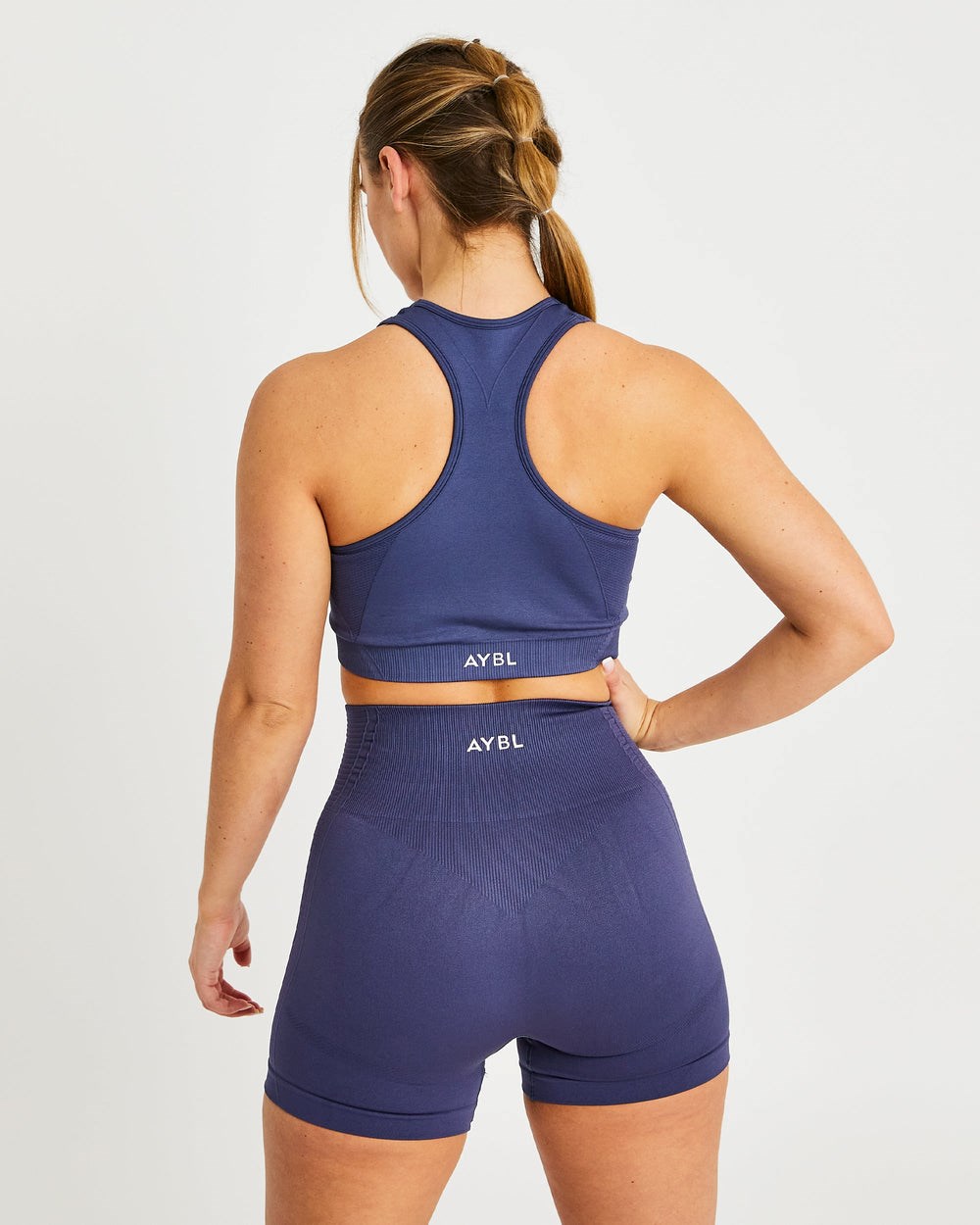 AYBL Balance V2 Seamless Sports Bra Granatowe Niebieskie | 720416-XML