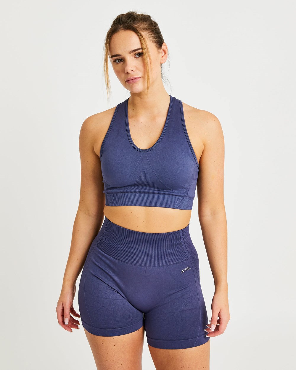 AYBL Balance V2 Seamless Sports Bra Granatowe Niebieskie | 720416-XML