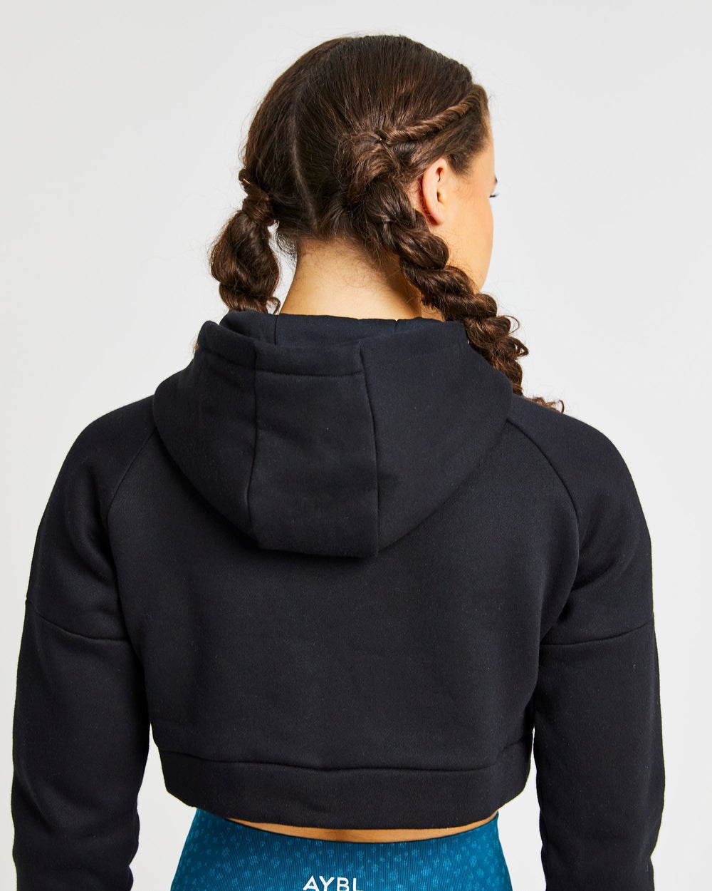 AYBL Beyond Crop Zip Hoodie Czarne | 917325-XUQ