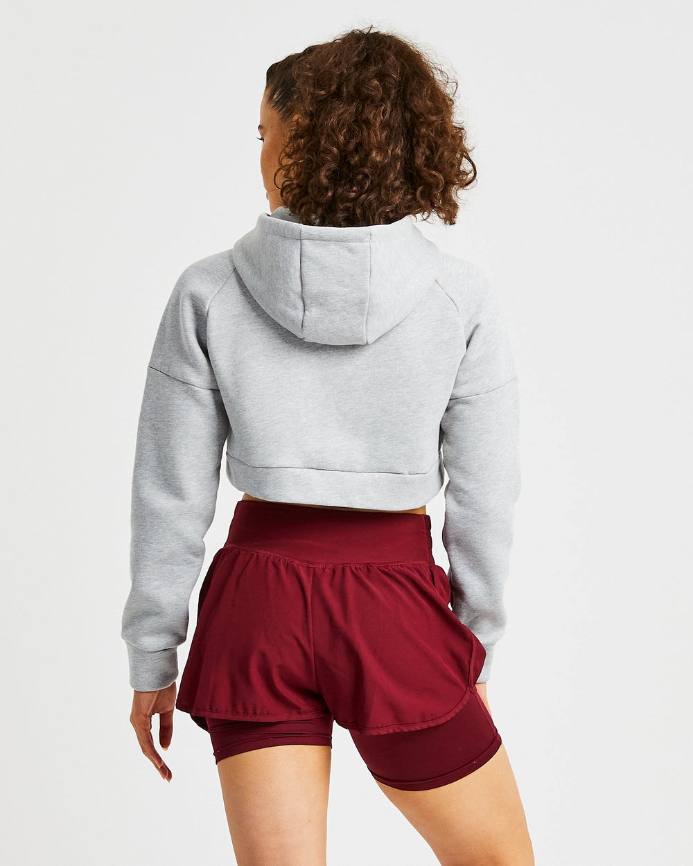 AYBL Beyond Crop Zip Hoodie Szare | 651237-LPB