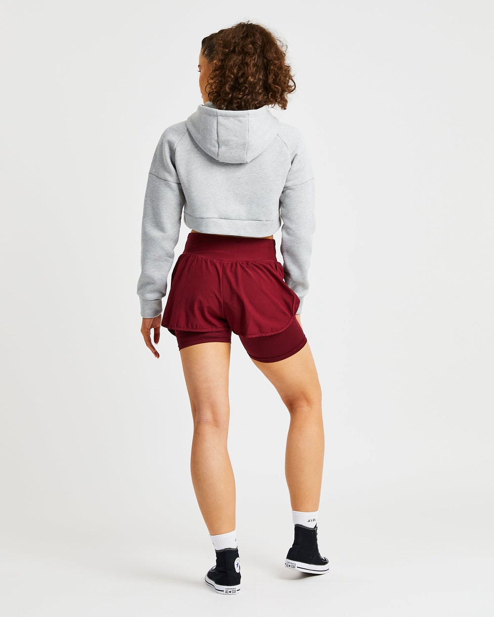 AYBL Beyond Crop Zip Hoodie Szare | 651237-LPB