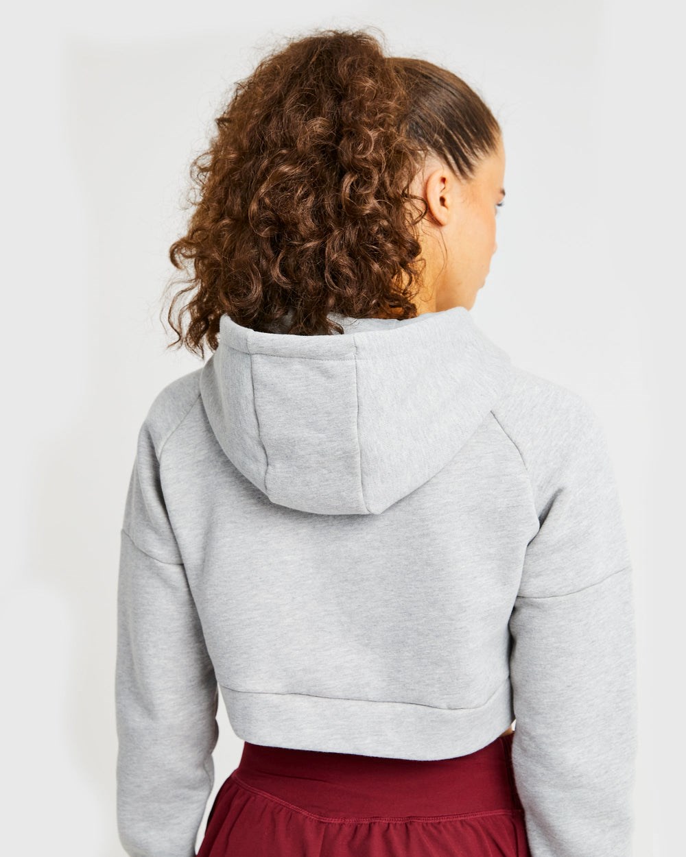 AYBL Beyond Crop Zip Hoodie Szare | 651237-LPB