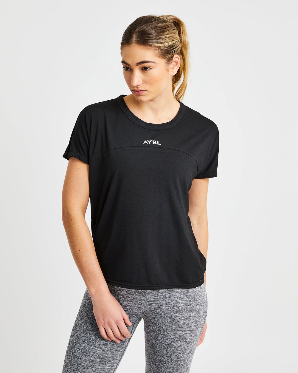 AYBL Boxy T Shirt Czarne | 784062-EIG