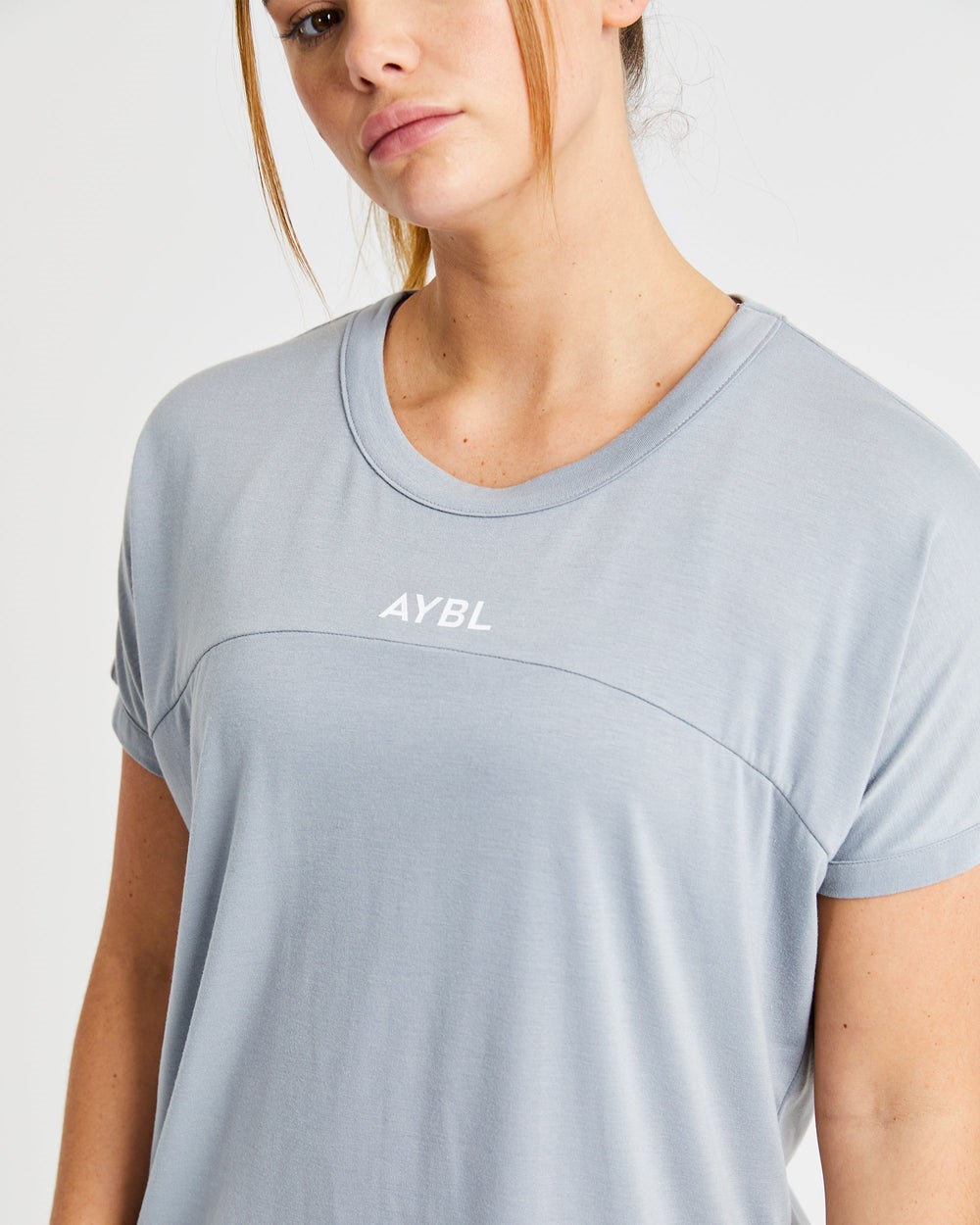 AYBL Boxy T Shirt Szare | 378204-BMG