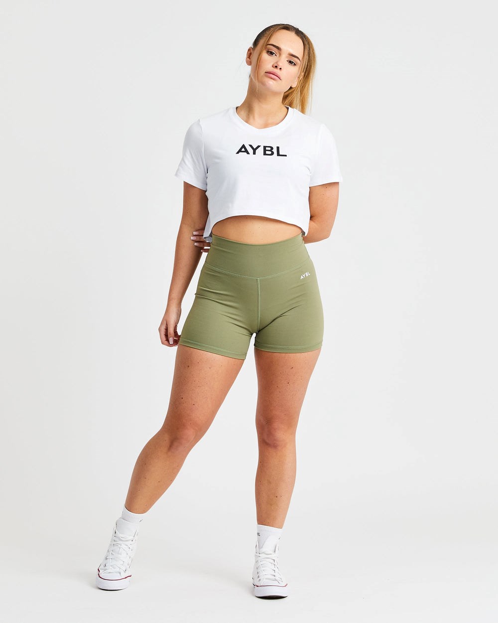 AYBL Crop T Shirt Białe | 527034-HBX