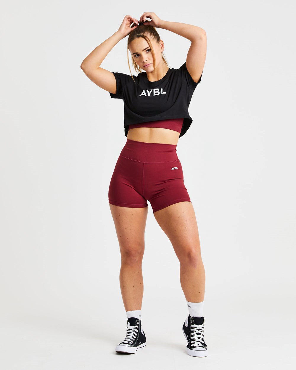 AYBL Crop T Shirt Czarne | 154837-IAD