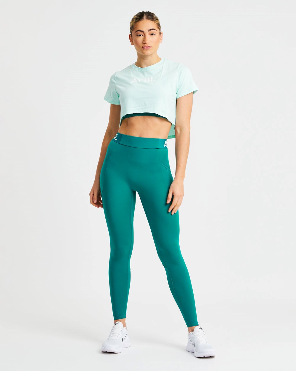 AYBL Crop T Shirt Mięta Zielone | 486795-YLI