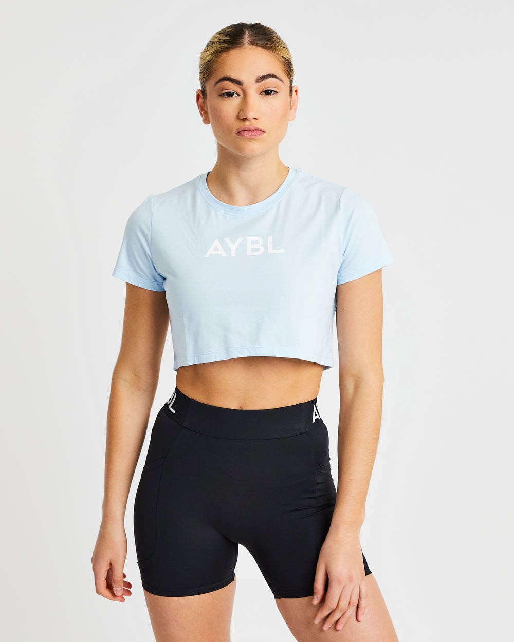 AYBL Crop T Shirt Niebieskie | 794135-HSR