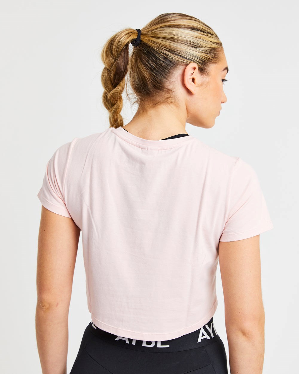 AYBL Crop T Shirt Różowe | 491560-ZRU