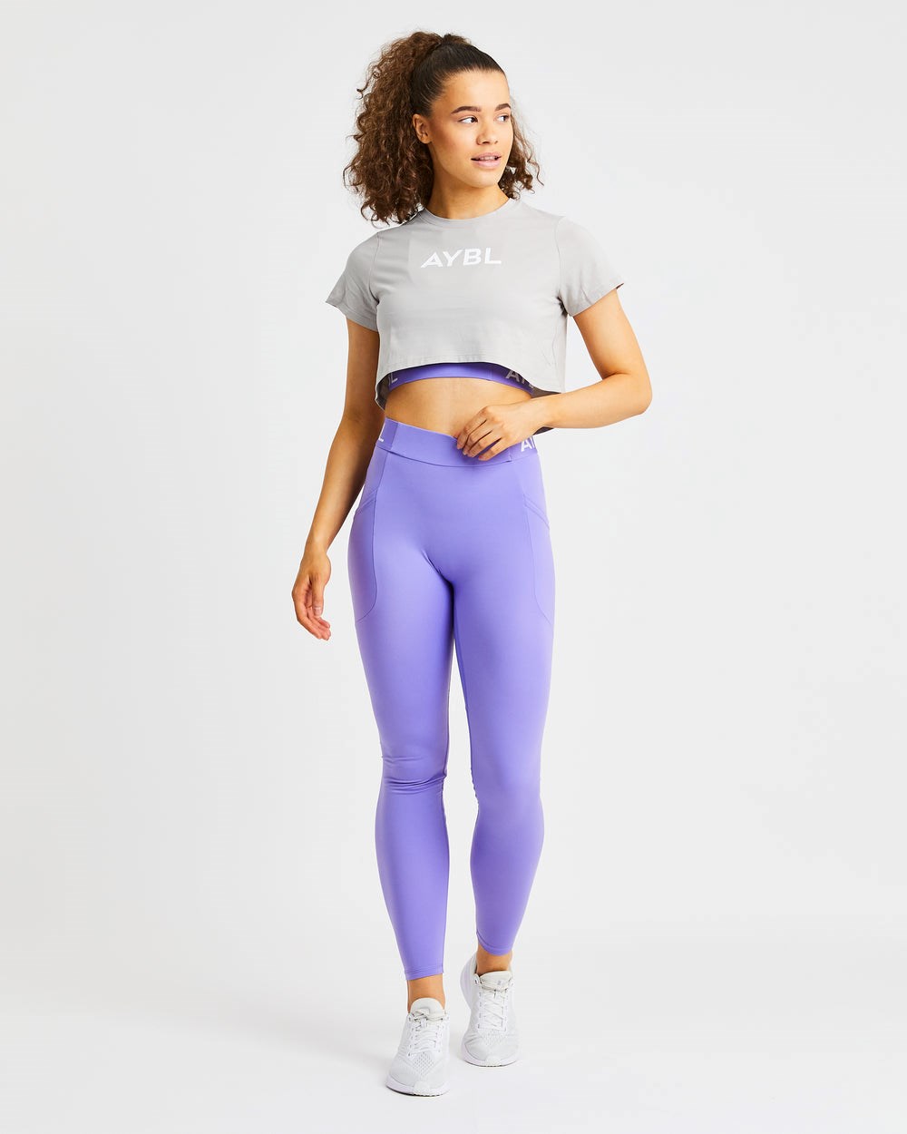 AYBL Crop T Shirt Szare | 935741-OJC