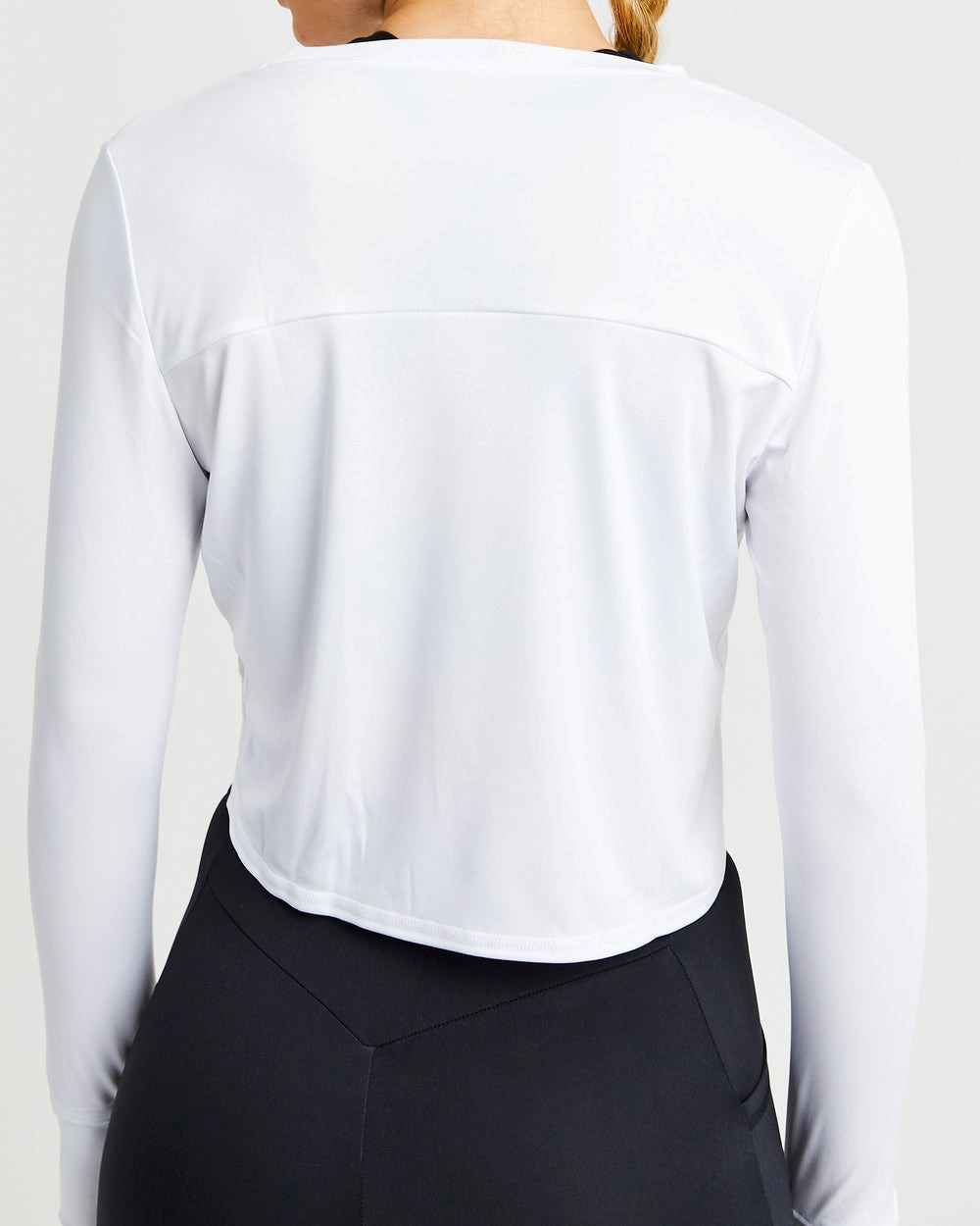 AYBL Define Long Sleeve Crop T Białe | 190268-AQK