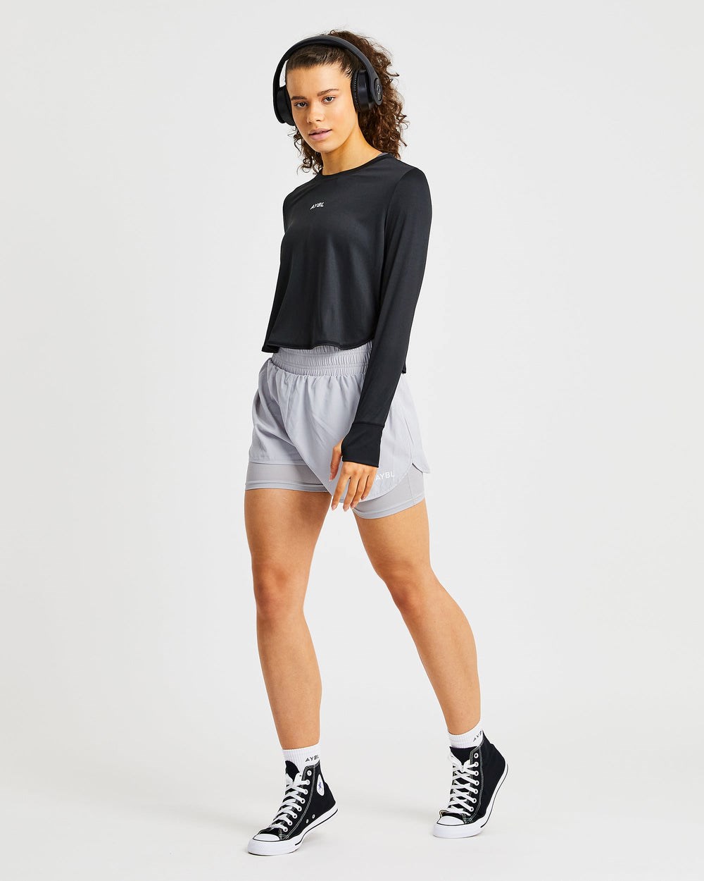 AYBL Define Long Sleeve Crop T Czarne | 306192-FUB