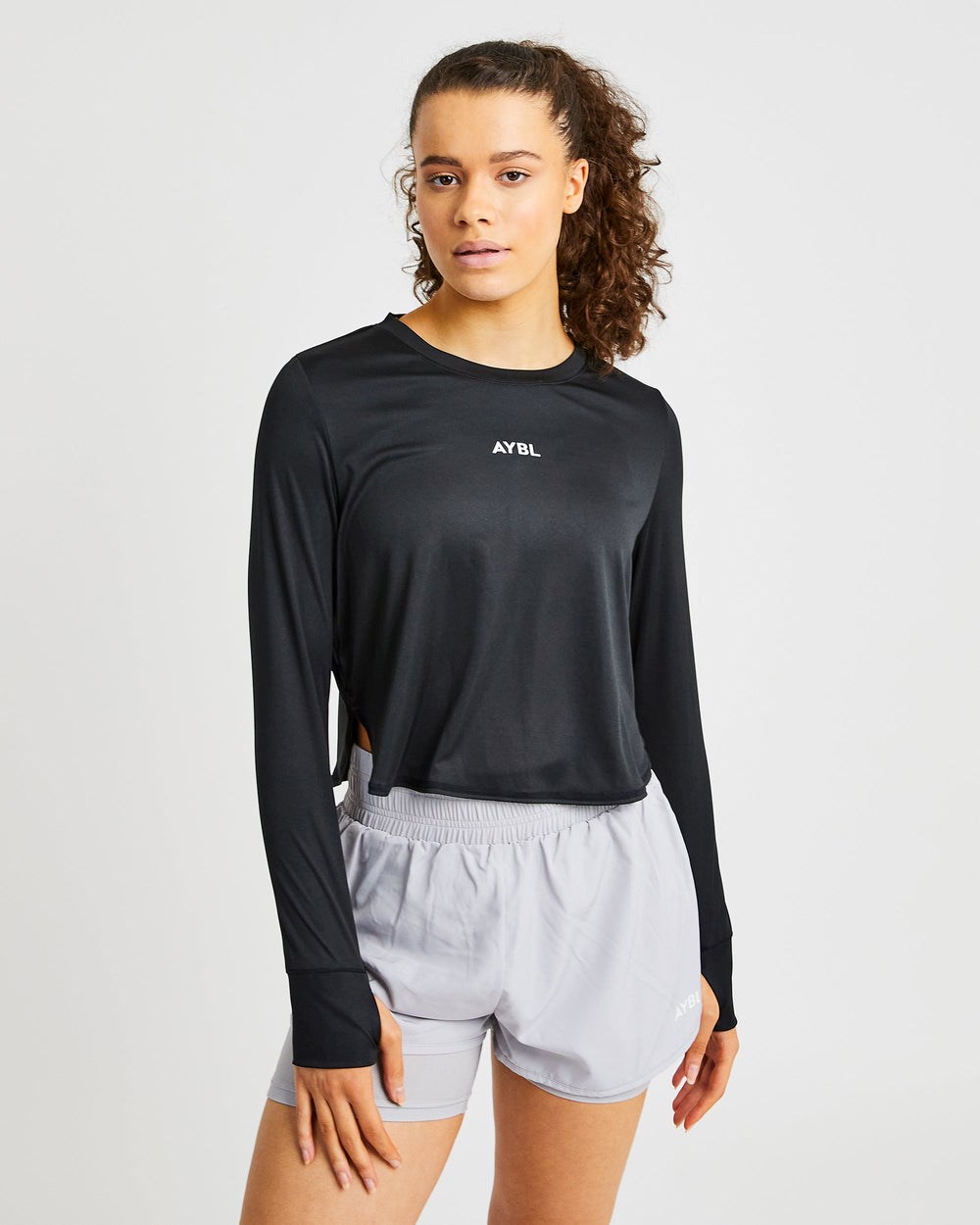 AYBL Define Long Sleeve Crop T Czarne | 306192-FUB