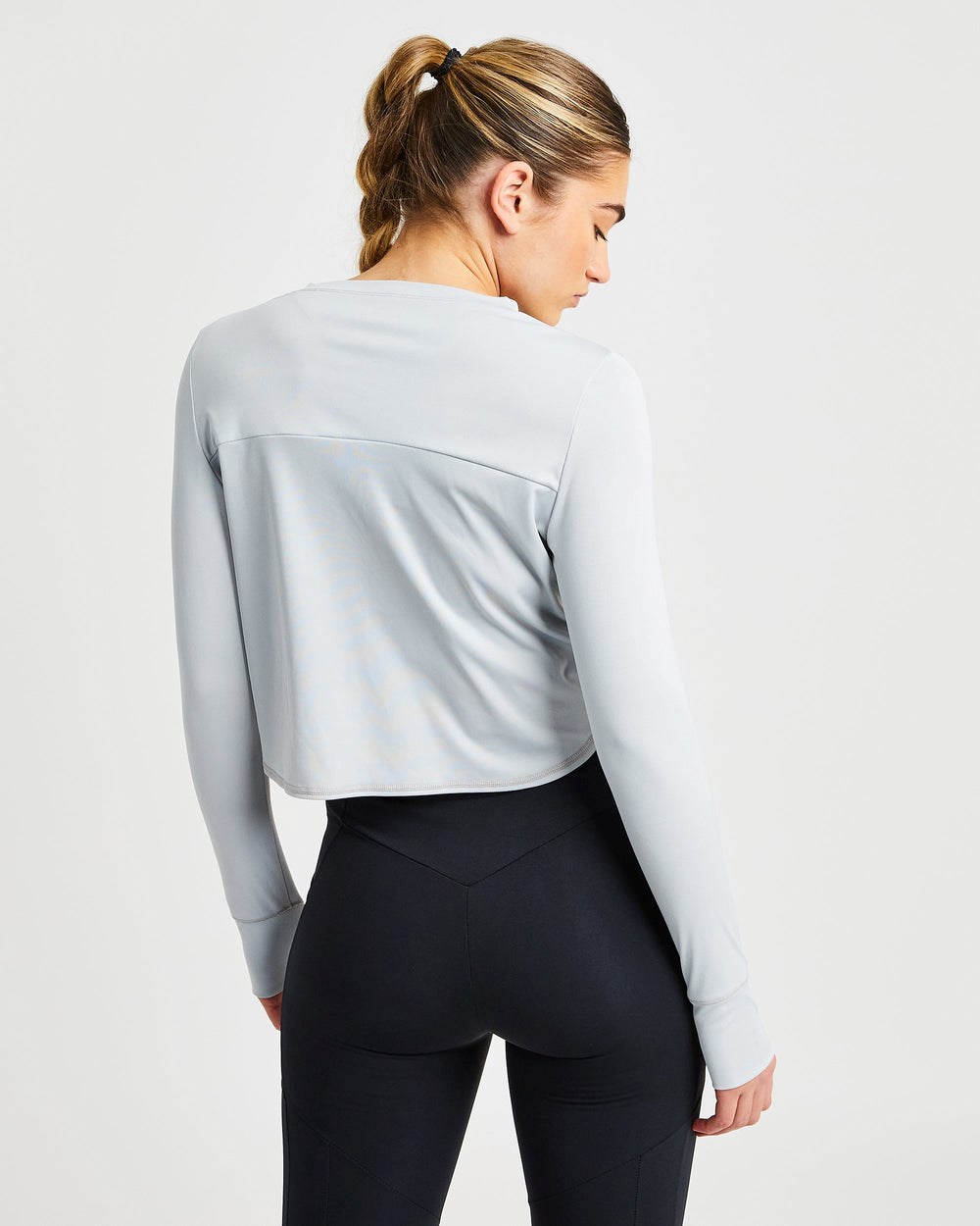 AYBL Define Long Sleeve Crop T Szare | 250714-KSY