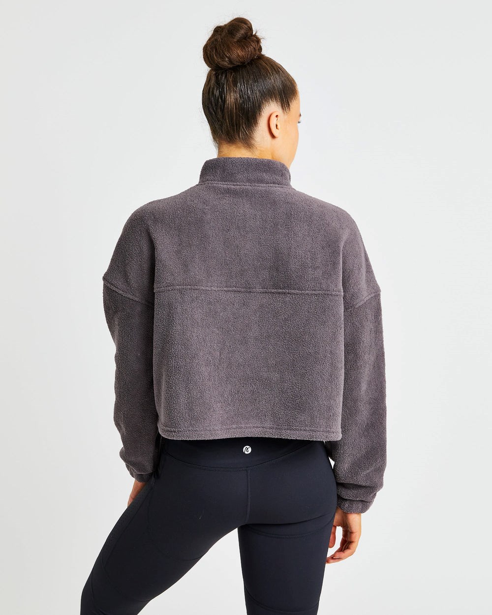 AYBL Effortless Oversized Cropped Fleece Charcoal | 876034-YRI