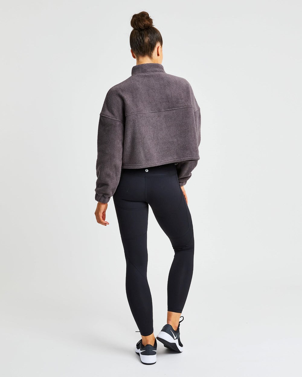 AYBL Effortless Oversized Cropped Fleece Charcoal | 876034-YRI