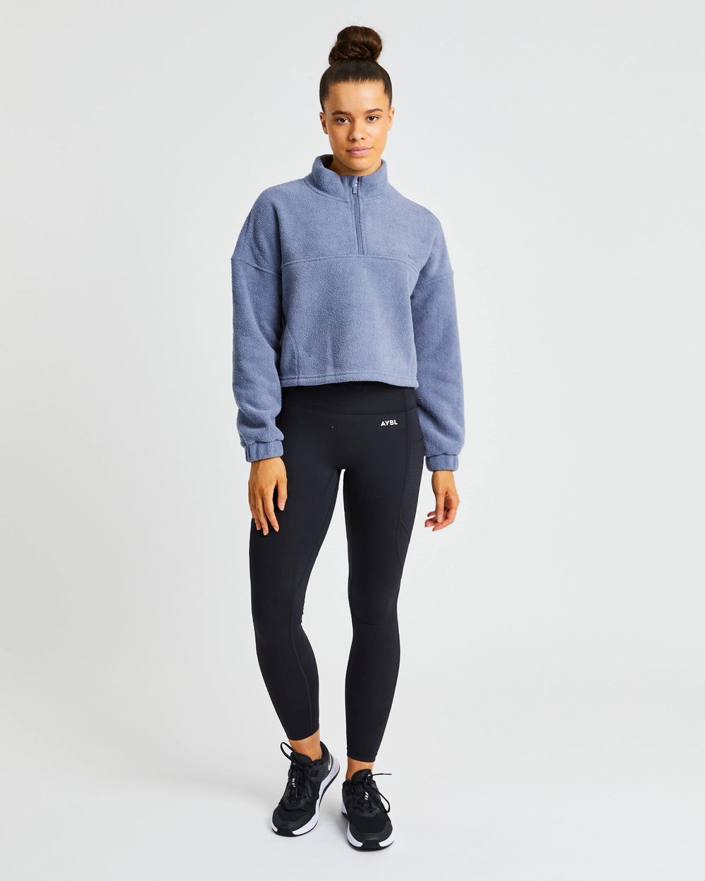 AYBL Effortless Oversized Cropped Fleece Niebieskie | 895732-MHR