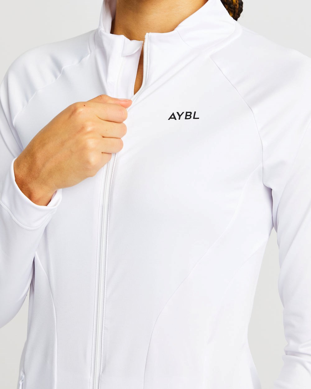 AYBL Effortless Zip Jacket Białe | 864597-ZSX