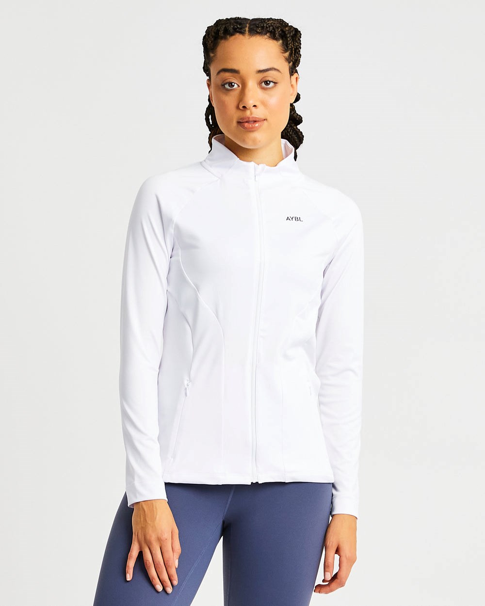 AYBL Effortless Zip Jacket Białe | 864597-ZSX