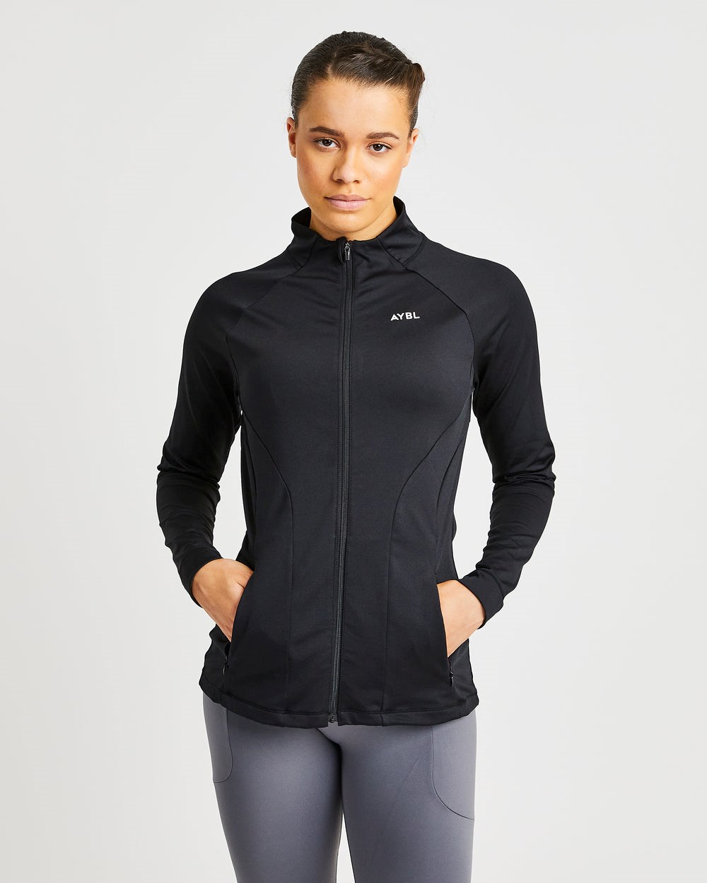 AYBL Effortless Zip Jacket Czarne | 896204-MEC