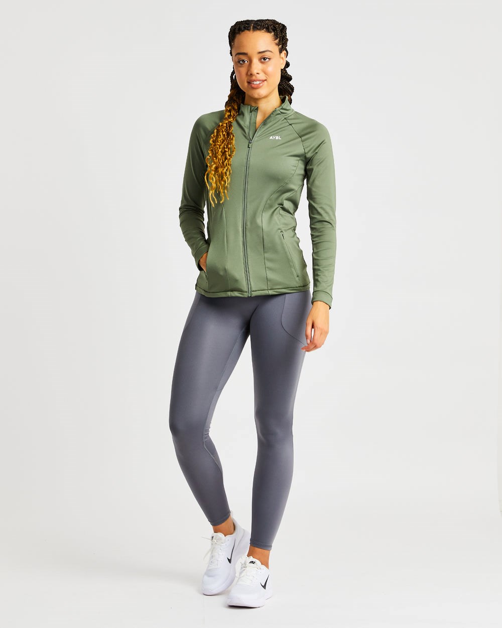 AYBL Effortless Zip Jacket Oliwkowe Zielone | 362851-CSL