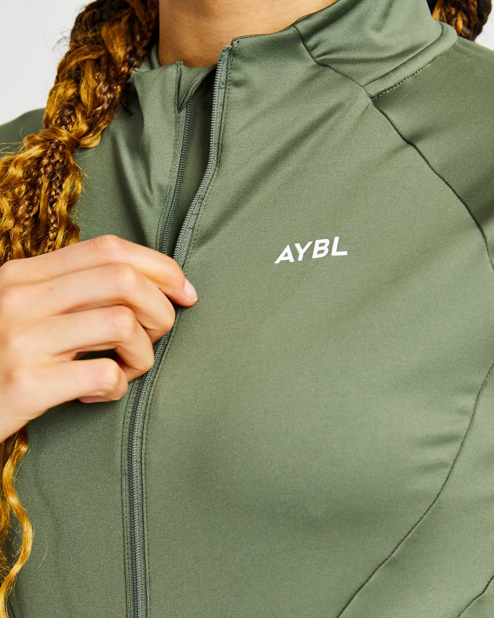 AYBL Effortless Zip Jacket Oliwkowe Zielone | 362851-CSL