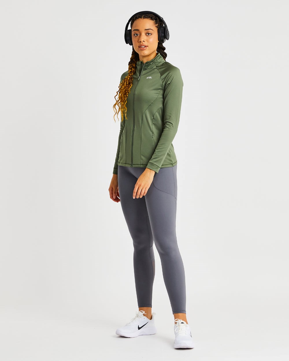 AYBL Effortless Zip Jacket Oliwkowe Zielone | 362851-CSL