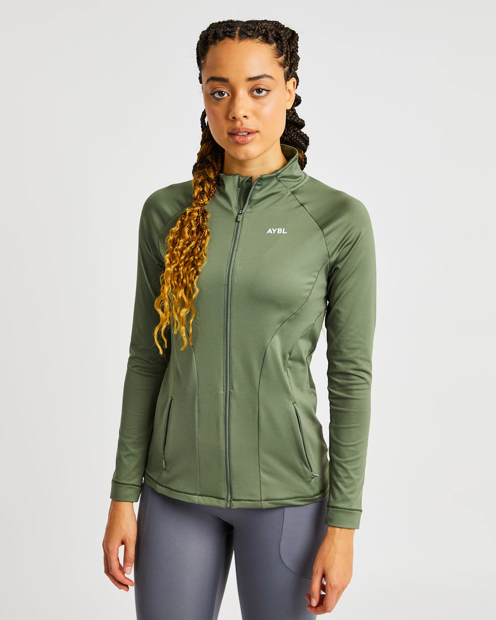 AYBL Effortless Zip Jacket Oliwkowe Zielone | 362851-CSL