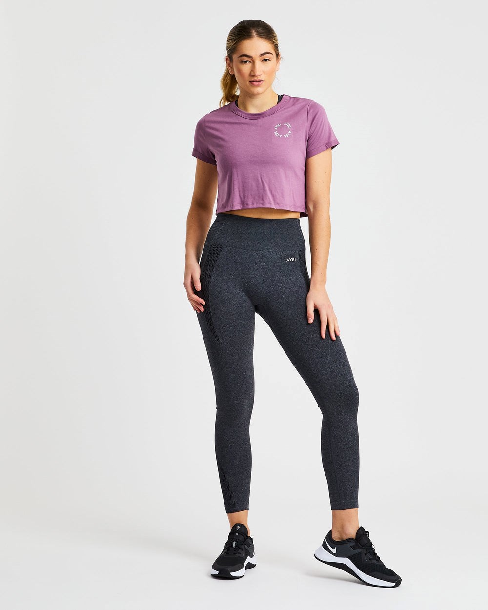 AYBL Element Crop Top Fioletowe | 564729-TVP